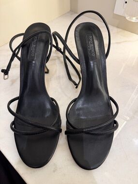 Tony Bianco Black Minimalist Strappy High Heels